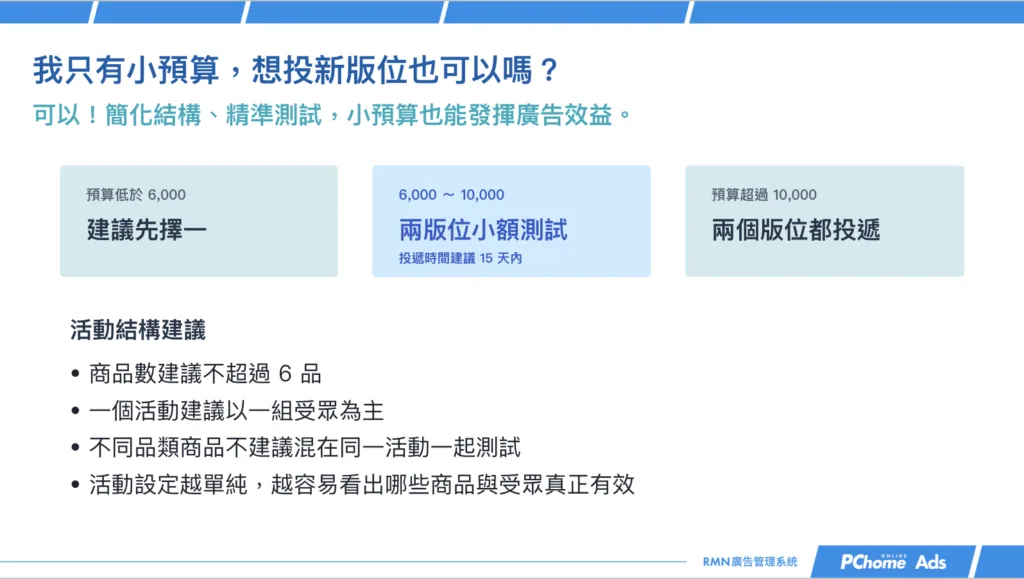 小預算品牌也能投 PChome RMN 嗎？
